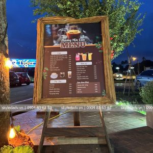 Bảng hiệu quán cafe Buôn Ma Thuột 2 Standee dan fomex cafe Huong Moc Lan BMT.2