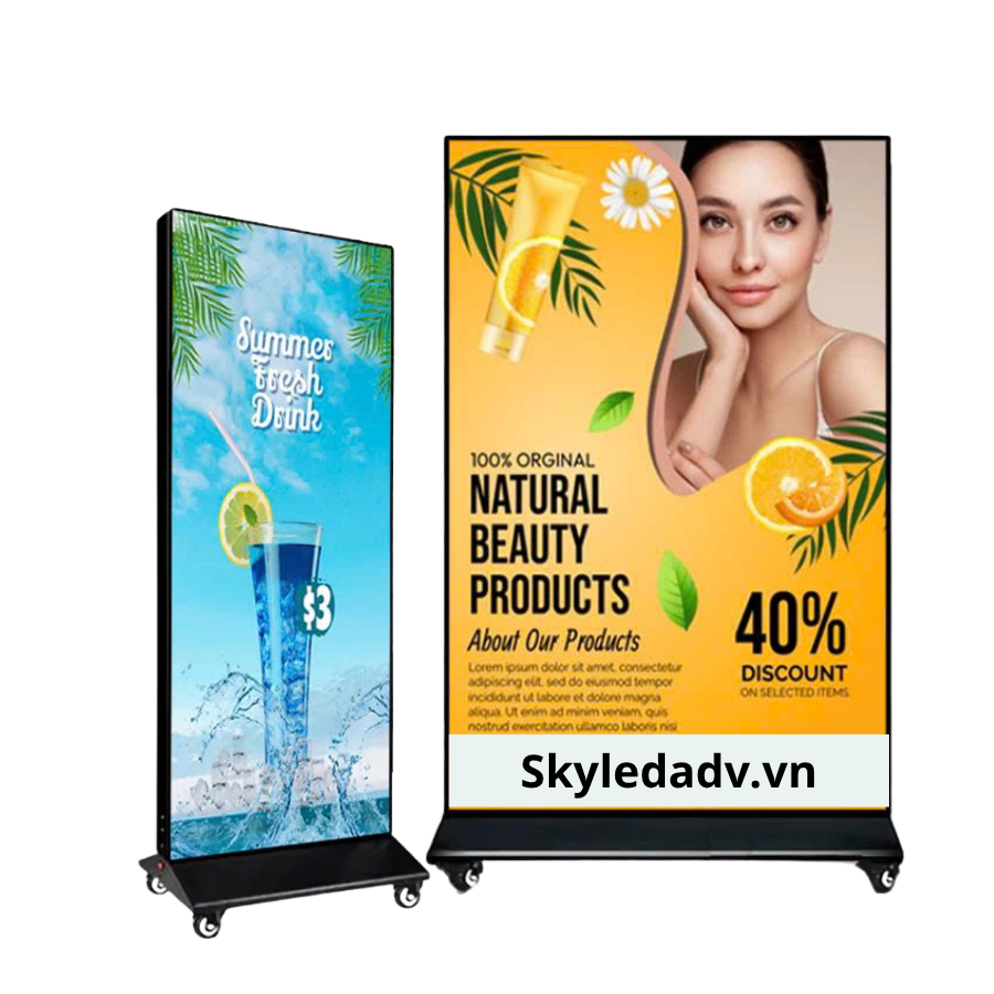 Kích thước standee chân sắt 14 6